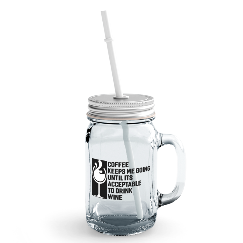 Loud Universe Mason Jar with Lid/Straw - Keeps Me Going Then Wine Funny Energy Clear Glass Jar With Straw
Loud Universe Mason Jar with Lid/Straw - Keeps Me Going Then Wine Funny Energy Clear Glass Jar With Straw