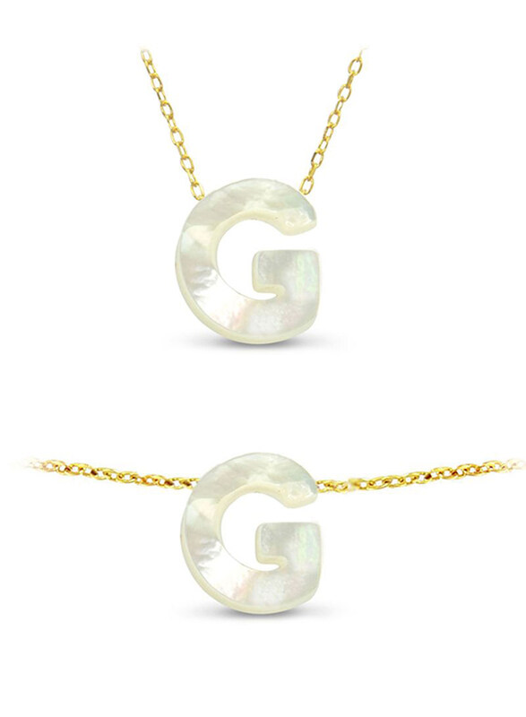 Vera Perla 2-Pieces 18K Gold Jewellery Set for Women, with Necklace and Bracelet, with G Letter Shape Mother of Pearl Stone, White/Gold
Vera Perla 2-Pieces 18K Gold Jewellery Set for Women, with Necklace and Bracelet, with G Letter Shape Mother of Pearl Stone, White/Gold