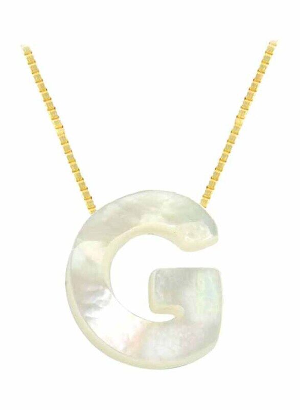 Vera Perla 18k Yellow Gold G Letter Pendant Necklace for Women, with Mother of Pearl Stone, White/Gold
Vera Perla 18k Yellow Gold G Letter Pendant Necklace for Women, with Mother of Pearl Stone, White/Gold