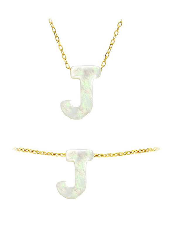 Vera Perla 2-Pieces 18K Gold Jewellery Set for Women, with Necklace and Bracelet, with J Letter Shape Mother of Pearl Stone, White/Gold
Vera Perla 2-Pieces 18K Gold Jewellery Set for Women, with Necklace and Bracelet, with J Letter Shape Mother of Pearl Stone, White/Gold