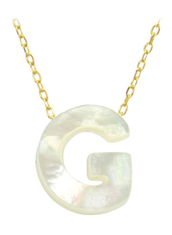 Vera Perla 18K Gold Pendant Necklace for Women with G Letter Shape Mother of Pearl Pendant, White/Gold
Vera Perla 18K Gold Pendant Necklace for Women with G Letter Shape Mother of Pearl Pendant, White/Gold