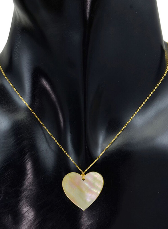 Vera Perla 18K Gold Heart Shape Necklace for Women, with Mother of Pearl Stone, Gold
Vera Perla 18K Gold Heart Shape Necklace for Women, with Mother of Pearl Stone, Gold