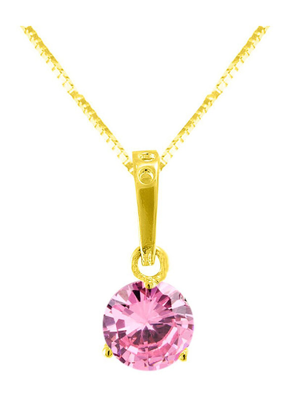 Vera Perla 18K Solid Yellow Gold Necklace for Women, with 9mm Zircon Stone Pendant, Light Pink/Gold
Vera Perla 18K Solid Yellow Gold Necklace for Women, with 9mm Zircon Stone Pendant, Light Pink/Gold