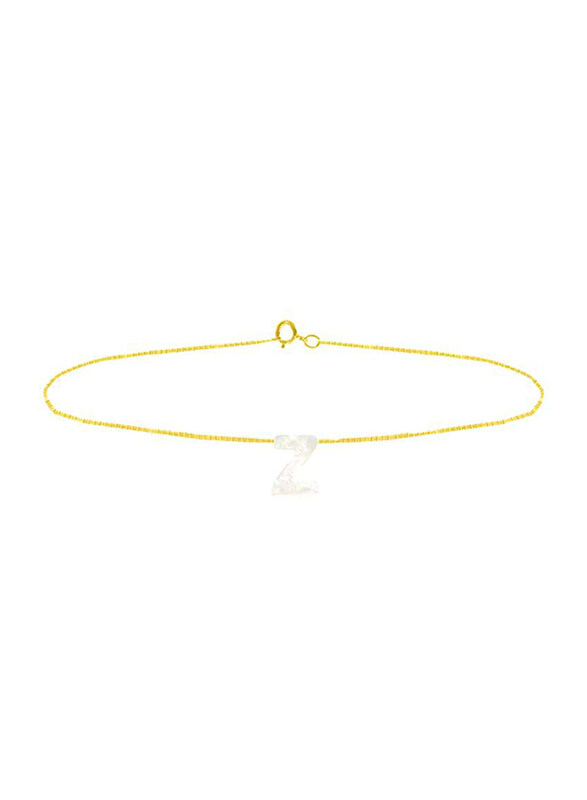 Vera Perla 18K Gold Z Letter Chain Bracelet for Women, with Mother of Pearl, Gold/White
Vera Perla 18K Gold Z Letter Chain Bracelet for Women, with Mother of Pearl, Gold/White