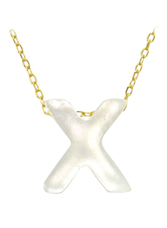 Vera Perla 18K Gold X Letter Pendant Necklace for Women, with Mother of Pearl Stone, White/Gold
Vera Perla 18K Gold X Letter Pendant Necklace for Women, with Mother of Pearl Stone, White/Gold