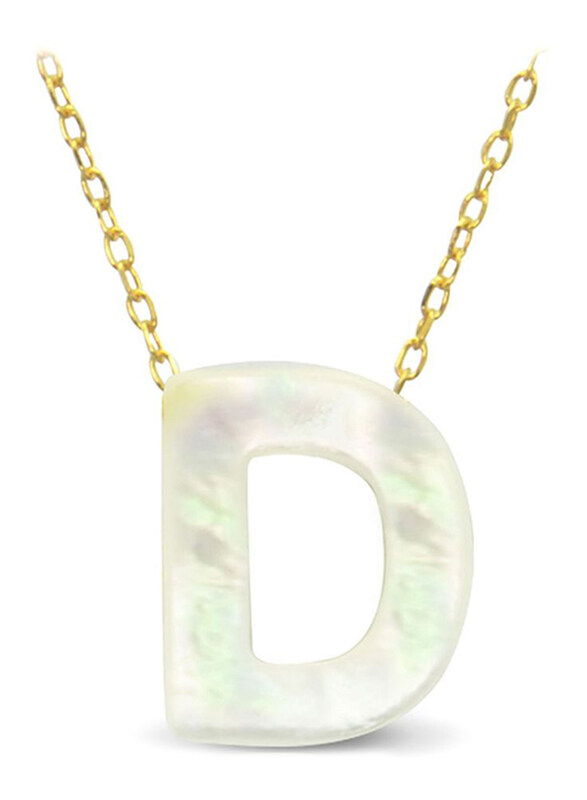 Vera Perla 18K Gold Pendant Necklace for Women with D Letter Shape Mother of Pearl Pendant, White/Gold
Vera Perla 18K Gold Pendant Necklace for Women with D Letter Shape Mother of Pearl Pendant, White/Gold
