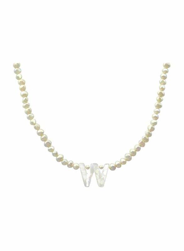 Vera Perla 18K Gold Strand Pendant Necklace for Women, with Letter W and Mother of Pearl Stones, White
Vera Perla 18K Gold Strand Pendant Necklace for Women, with Letter W and Mother of Pearl Stones, White