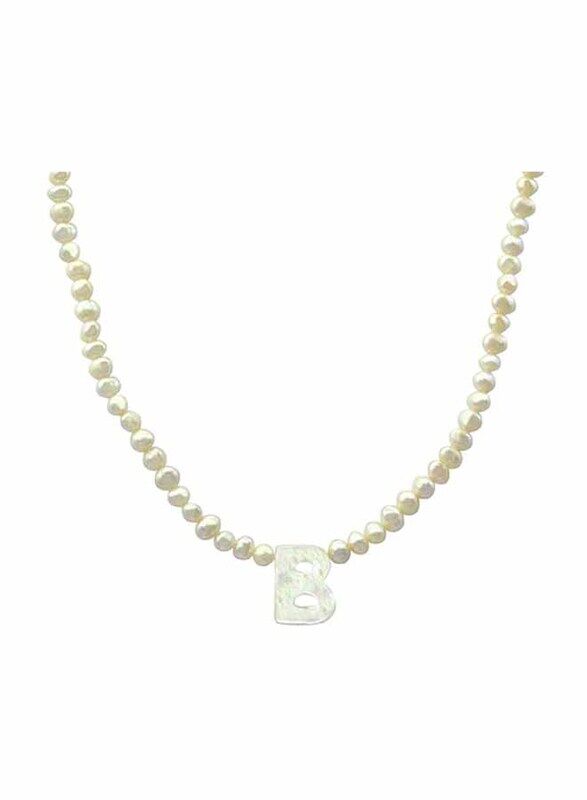 Vera Perla 18K Gold Strand Pendant Necklace for Women, with Letter B and Mother of Pearl Stones, White
Vera Perla 18K Gold Strand Pendant Necklace for Women, with Letter B and Mother of Pearl Stones, White