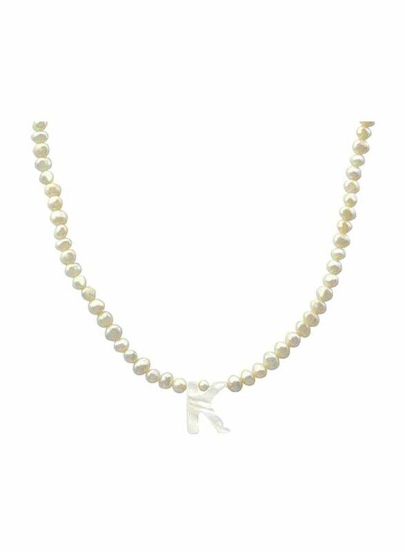 Vera Perla 10K Gold Strand Pendant Necklace for Women, with Letter K and Pearl Stones, White
Vera Perla 10K Gold Strand Pendant Necklace for Women, with Letter K and Pearl Stones, White