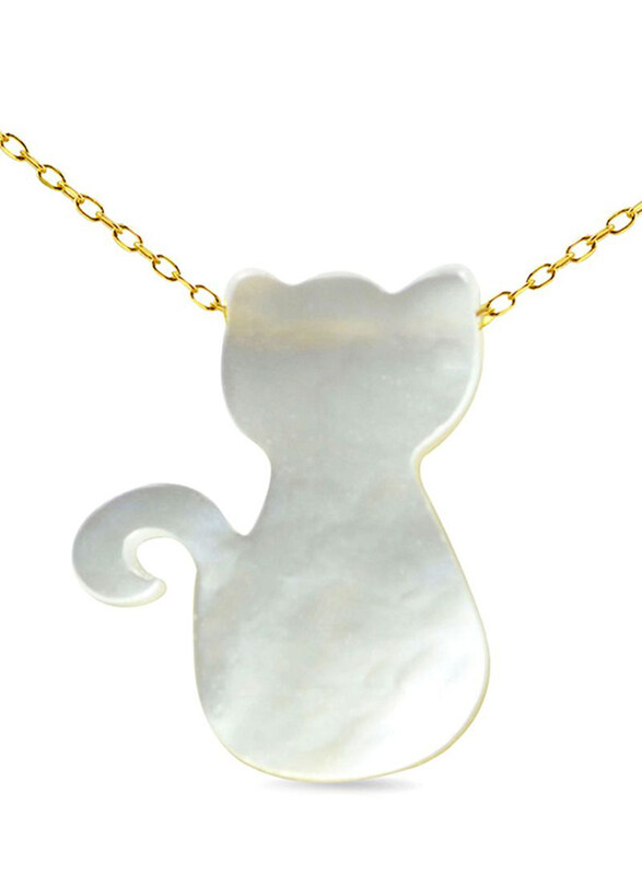 Vera Perla 18K Gold Pendant Necklace for Women with Cat Shape Mother of Pearl Pendant, White/Gold
Vera Perla 18K Gold Pendant Necklace for Women with Cat Shape Mother of Pearl Pendant, White/Gold