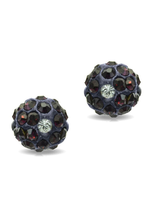 Vera Perla 10K Solid Gold Stud Earrings for Women, with 10 mm Crystal Ball, Gold/Dark Purple
Vera Perla 10K Solid Gold Stud Earrings for Women, with 10 mm Crystal Ball, Gold/Dark Purple