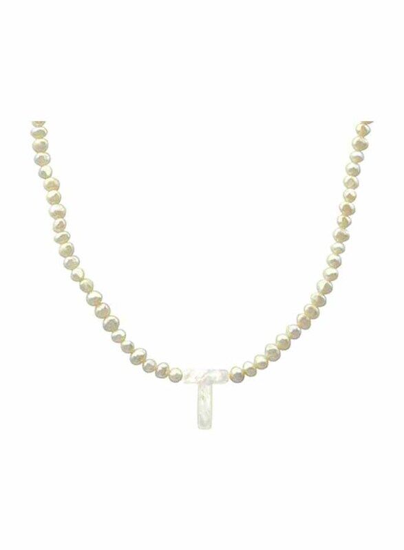 Vera Perla 18K Gold Strand Pendant Necklace for Women, with Letter T and Mother of Pearl Stones, White
Vera Perla 18K Gold Strand Pendant Necklace for Women, with Letter T and Mother of Pearl Stones, White