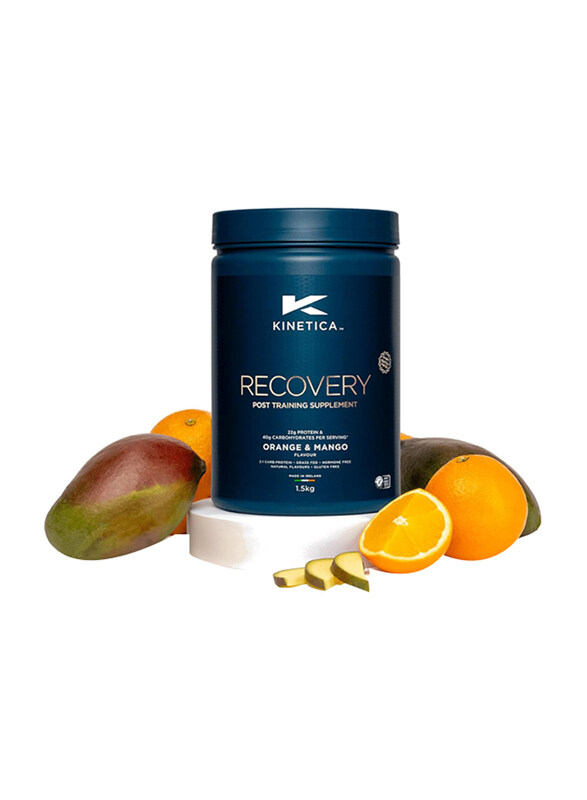 Kinetica Recovery Post Training Supplement, 20 Servings, 1.5 KG, Orange & Mango
Kinetica Recovery Post Training Supplement, 20 Servings, 1.5 KG, Orange & Mango