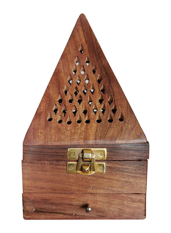 Generic Handmade Wooden Classic Mughal Inspired Pyramid Cone Incense Dhoop Burner Holder, 18 x 10cm, Brown
Generic Handmade Wooden Classic Mughal Inspired Pyramid Cone Incense Dhoop Burner Holder, 18 x 10cm, Brown
