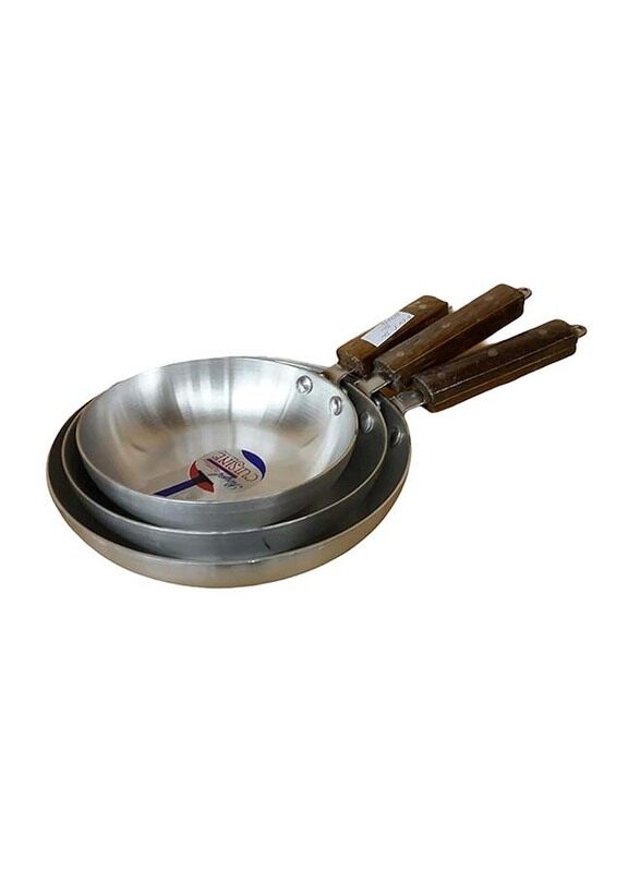 Royal Cuisine 3-Piece Aluminium Metal Finish Round Super Fry Pan Set, Silver/Brown
Royal Cuisine 3-Piece Aluminium Metal Finish Round Super Fry Pan Set, Silver/Brown