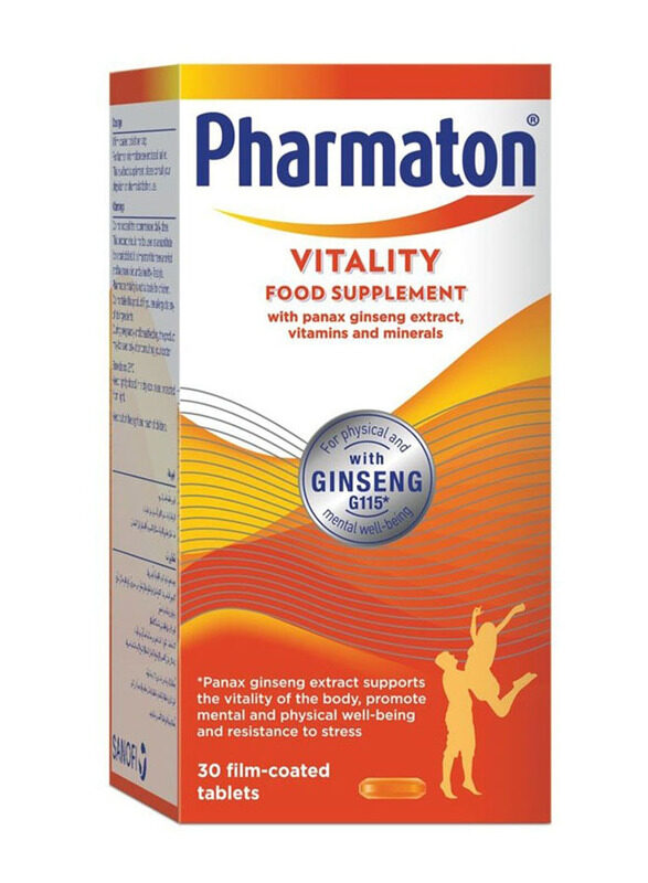 Pharmaton Vitality Vitamin & Minerals Food Supplement with Ginseng, 30 Tablets
Pharmaton Vitality Vitamin & Minerals Food Supplement with Ginseng, 30 Tablets