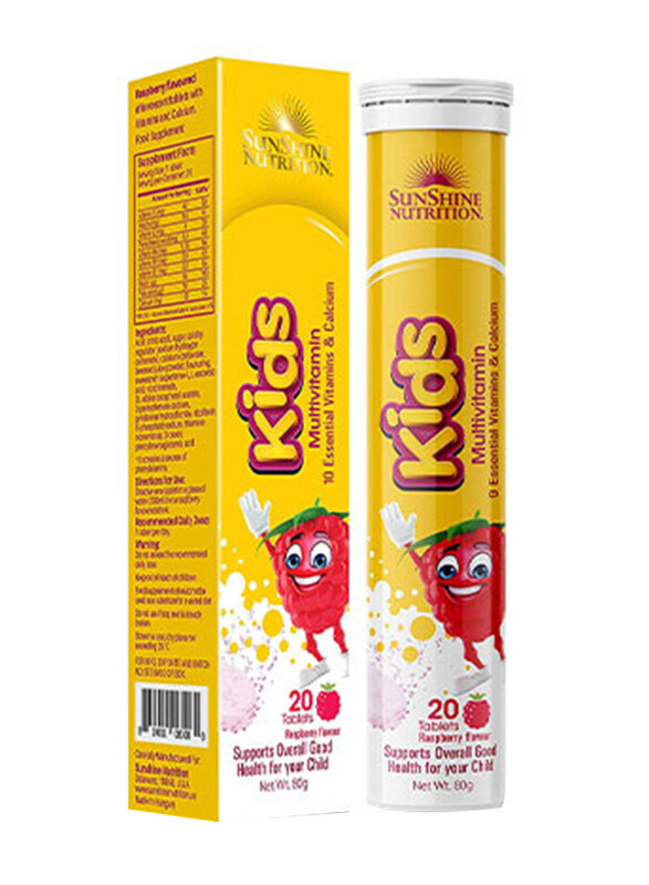 Sunshine Nutrition Kids Multivitamins Effervescent Dietary Supplement, 20 Tablets
Sunshine Nutrition Kids Multivitamins Effervescent Dietary Supplement, 20 Tablets