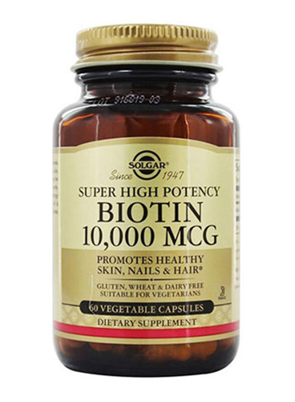 Solgar Super High Potency Biotin Dietary Supplement, 10000mcg, 60 Vegetable Capsules
Solgar Super High Potency Biotin Dietary Supplement, 10000mcg, 60 Vegetable Capsules