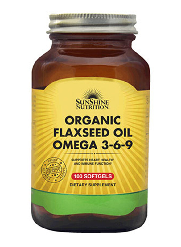 Sunshine Nutrition Organic Flaxseed Oil Omega 3-6-9 Dietary Supplement, 100 Softgels
Sunshine Nutrition Organic Flaxseed Oil Omega 3-6-9 Dietary Supplement, 100 Softgels