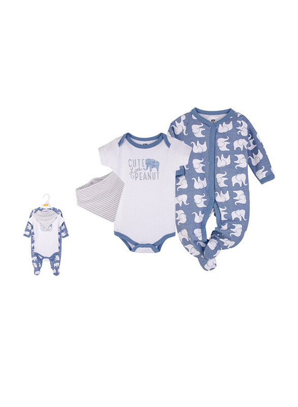 Hudson Baby Elephant Layette Set for Baby Boys, 3 Pieces, 0-3 Months, Blue/White
Hudson Baby Elephant Layette Set for Baby Boys, 3 Pieces, 0-3 Months, Blue/White