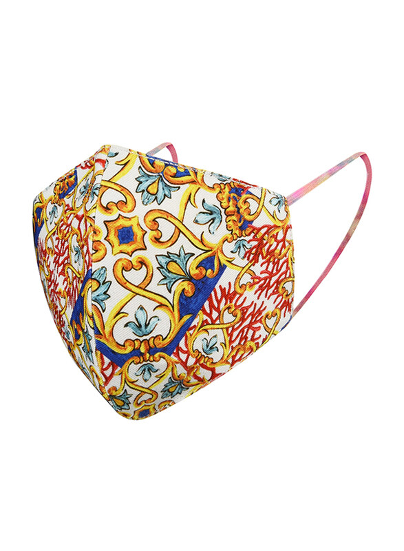 Pro Mask 100% Cotton Reusable Face Mask for Women with 3-Layer Protection from Covid Virus, 903603, Red/Yellow, 1 Mask
Pro Mask 100% Cotton Reusable Face Mask for Women with 3-Layer Protection from Covid Virus, 903603, Red/Yellow, 1 Mask