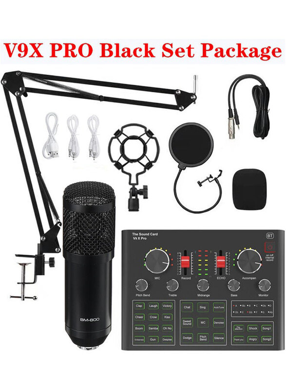 Arabest Studio Recording Professional Sound Card Microphone Set, PSM-Mic09, Black
Arabest Studio Recording Professional Sound Card Microphone Set, PSM-Mic09, Black