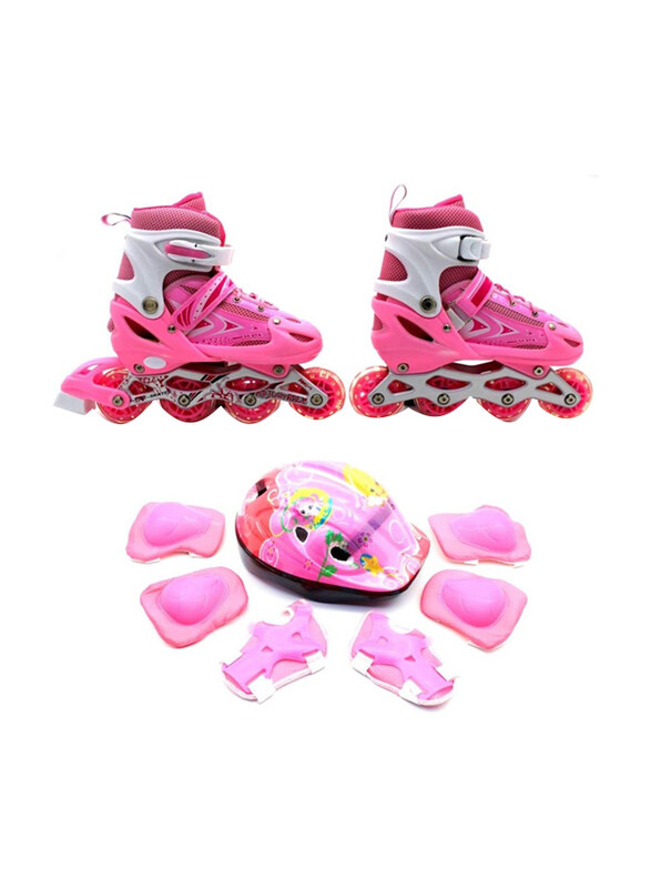 Generic Adjustable Size Breathable Inline Roller Skates with Safety Gear Set, One Size, Pink
Generic Adjustable Size Breathable Inline Roller Skates with Safety Gear Set, One Size, Pink