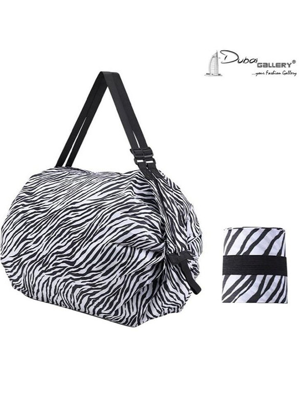 Dubaigallery Nylon Waterproof Folding Supermarket Shopping Bag for Women, Black/White
Dubaigallery Nylon Waterproof Folding Supermarket Shopping Bag for Women, Black/White