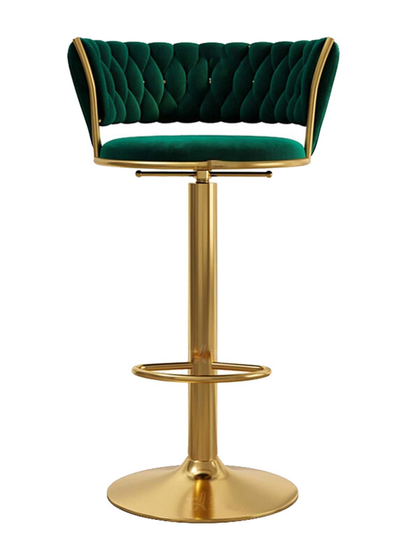 DubaiGallery Modern Height Adjustable Swivel Velvet Woven Bar Stool with Back for Pub, Kitchen, Cafe, Green/Gold
DubaiGallery Modern Height Adjustable Swivel Velvet Woven Bar Stool with Back for Pub, Kitchen, Cafe, Green/Gold