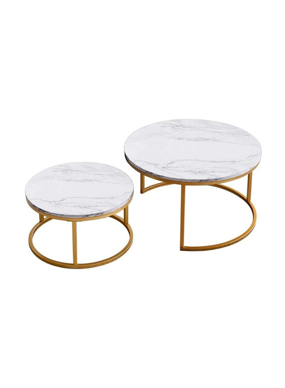 DubaiGallery Stackable MDF Top Side Combination Round Coffee Table, White/Gold
DubaiGallery Stackable MDF Top Side Combination Round Coffee Table, White/Gold