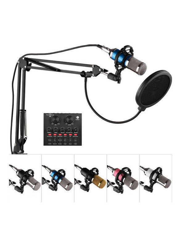 Generic Professional Condenser Microphone Kit with External Sound Card, D9306BLS, Multicolour
Generic Professional Condenser Microphone Kit with External Sound Card, D9306BLS, Multicolour