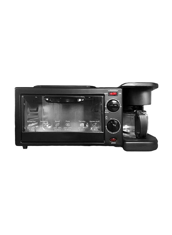 Generic 33.15L 3-In-1 Multifunctional Breakfast Maker With Coffee Pot And Frying Pan, 640W, H40141-Lm, Black
Generic 33.15L 3-In-1 Multifunctional Breakfast Maker With Coffee Pot And Frying Pan, 640W, H40141-Lm, Black