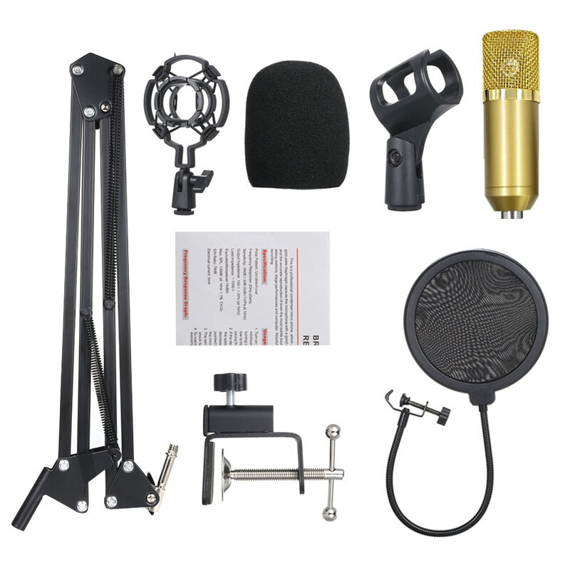 Generic Professional BM700 KTV Singing Studio Recording Condenser Microphone Kit, LU-V5-169, Black/Gold
Generic Professional BM700 KTV Singing Studio Recording Condenser Microphone Kit, LU-V5-169, Black/Gold