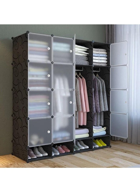 DubaiGallery 16-Cube Double Plastic Modular Storage Closet Organizer Cabinet Shoe Rack, Black
DubaiGallery 16-Cube Double Plastic Modular Storage Closet Organizer Cabinet Shoe Rack, Black