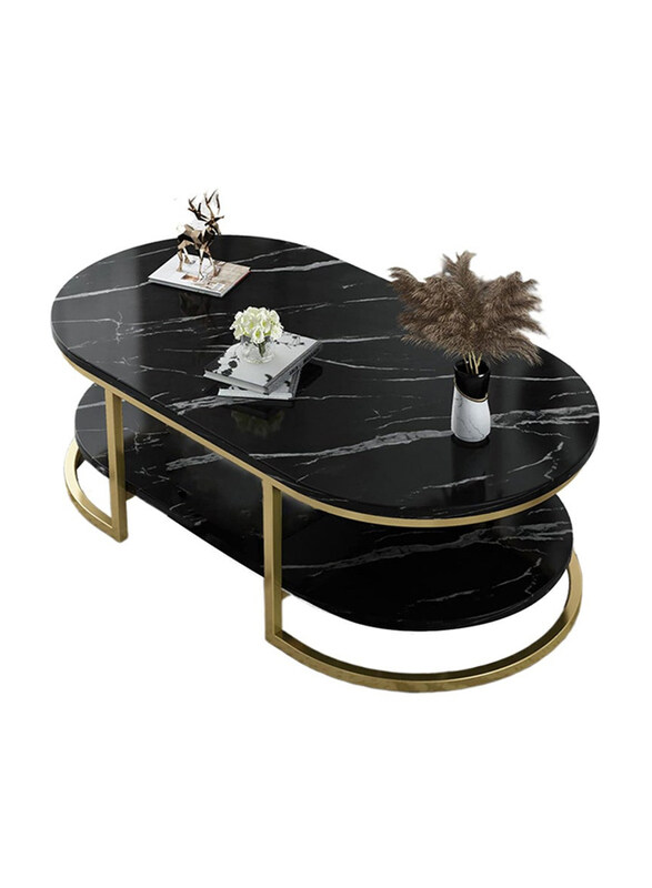 DubaiGallery Coffee Table Open Shelf Living Room Table for Reception Room, Black/Gold
DubaiGallery Coffee Table Open Shelf Living Room Table for Reception Room, Black/Gold