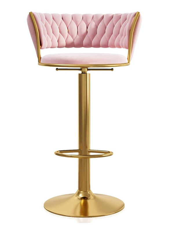 DubaiGallery Modern Height Adjustable Swivel Velvet Woven Bar Stools, Gold/Light Pink
DubaiGallery Modern Height Adjustable Swivel Velvet Woven Bar Stools, Gold/Light Pink