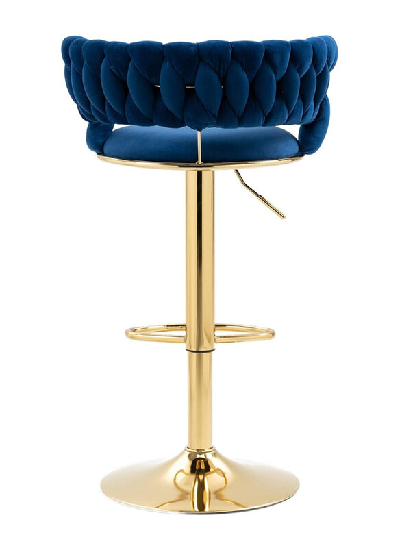 DubaiGallery Modern Height Adjustable Swivel Velvet Woven Bar Stool with Back & Metal Base for Pub, Kitchen, Cafe, Blue/Gold
DubaiGallery Modern Height Adjustable Swivel Velvet Woven Bar Stool with Back & Metal Base for Pub, Kitchen, Cafe, Blue/Gold