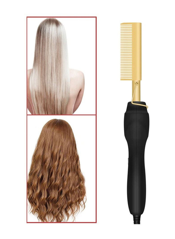 DubaiGallery Mini Titanium Hot Comb Metal Electric Straight Iron Heat Press Customized Hair Straightener, Gold/Black
DubaiGallery Mini Titanium Hot Comb Metal Electric Straight Iron Heat Press Customized Hair Straightener, Gold/Black