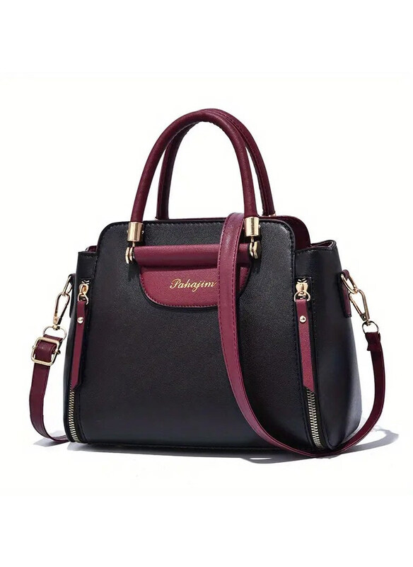 Pahajim Colour Contrast Fashion Satchel Elegant Handbag for Women with Multi Pockets, Black
Pahajim Colour Contrast Fashion Satchel Elegant Handbag for Women with Multi Pockets, Black