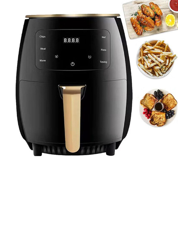 Silver Crest 6L Intelligent Large Capacity Electric Oil Free Nonstick Deep Air Fryers Cooker with Timer for French Fries, Black/Gold
Silver Crest 6L Intelligent Large Capacity Electric Oil Free Nonstick Deep Air Fryers Cooker with Timer for French Fries, Black/Gold