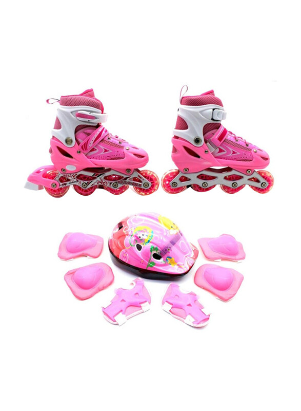 Generic Adjustable Size Breathable Inline Roller Skates with Safety Gear Set, One Size, Pink
Generic Adjustable Size Breathable Inline Roller Skates with Safety Gear Set, One Size, Pink