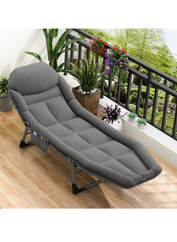 DubaiGallery Portable Recliner Adjustable Folding Chairs with Cushion, Grey
DubaiGallery Portable Recliner Adjustable Folding Chairs with Cushion, Grey