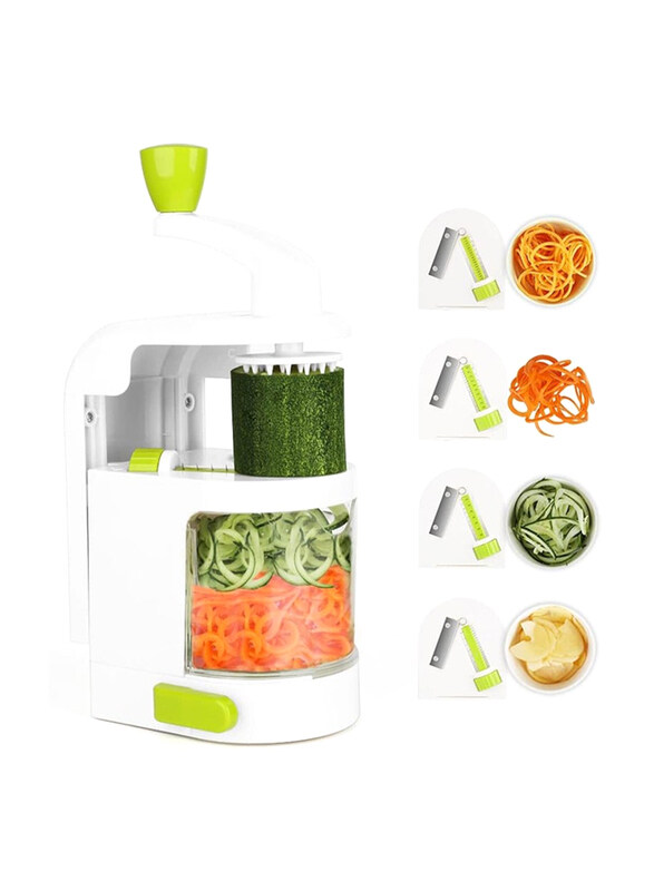 DubaiGallery 4-in-1 Vegetable Spiralizer Rotating Blade Veggie Vegetable Cutter Slicer, White/Green
DubaiGallery 4-in-1 Vegetable Spiralizer Rotating Blade Veggie Vegetable Cutter Slicer, White/Green
