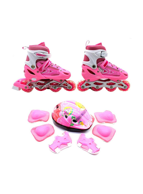 Generic Adjustable Size Breathable Inline Roller Skates with Safety Gear Set, One Size, Pink
Generic Adjustable Size Breathable Inline Roller Skates with Safety Gear Set, One Size, Pink