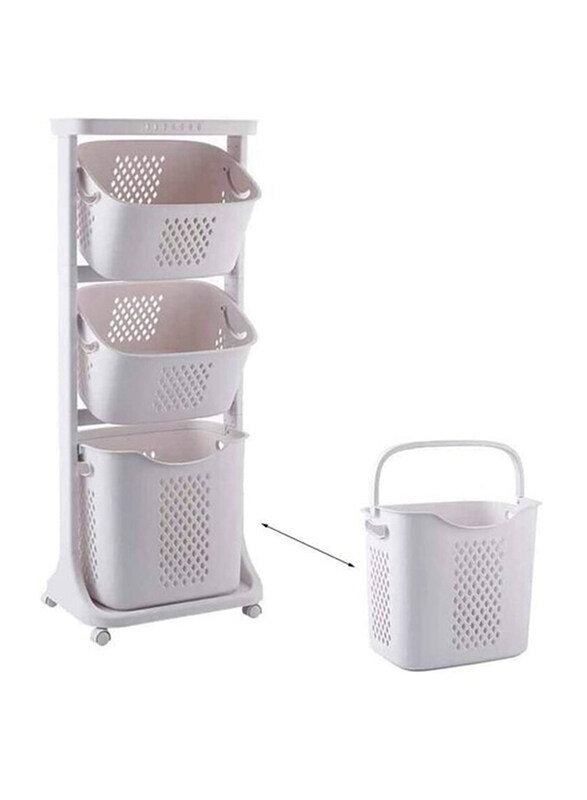 Generic 3-Tier PP Laundry Sorter Cart with Detachable Baskets & Wheels for Bathroom, White
Generic 3-Tier PP Laundry Sorter Cart with Detachable Baskets & Wheels for Bathroom, White