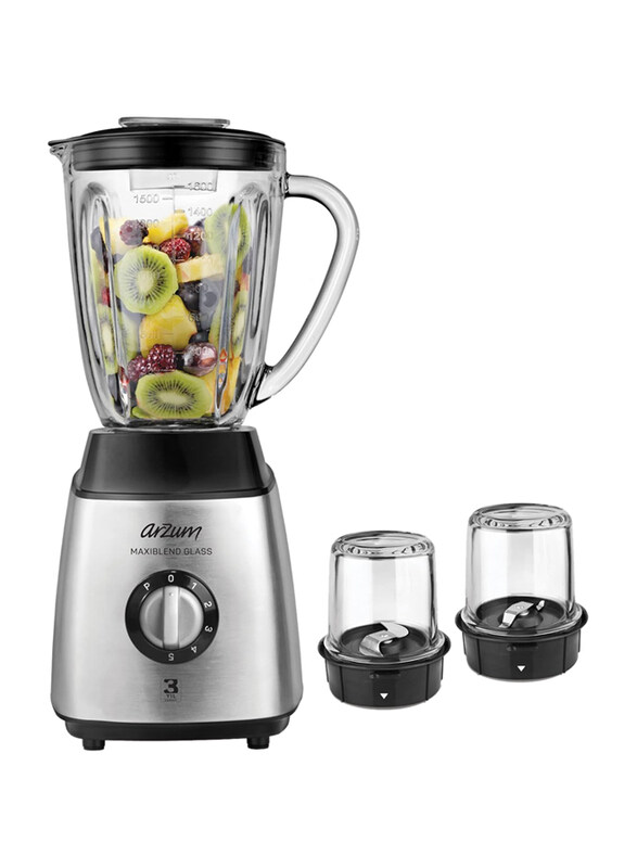 Arzum 1.6L Stainless Steel Blades Non-Slip Base Maxi Blend Glass Jug Blender with Glass Jar & 5 Stage Speed Control Pulse Function, 600W, AR1056, Mult
Arzum 1.6L Stainless Steel Blades Non-Slip Base Maxi Blend Glass Jug Blender with Glass Jar & 5 Stage Speed Control Pulse Function, 600W, AR1056, Mult