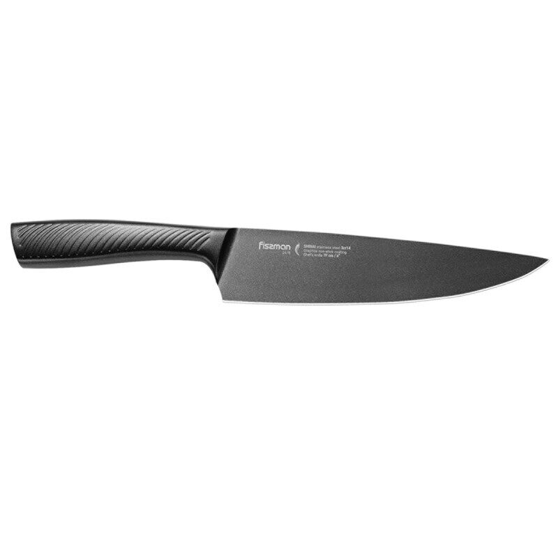 Fissman 8-inch Shinai Stainless Steel Chef Knife with Graphite Non-Stick Coating with 3CR14 Blade, Black
Fissman 8-inch Shinai Stainless Steel Chef Knife with Graphite Non-Stick Coating with 3CR14 Blade, Black