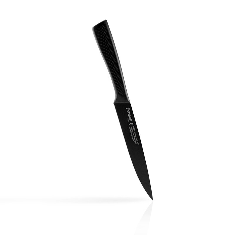 Fissman 6-inch Shinai 3cr14 Steel Utility Knife with Graphite Non-Stick Coating, Black
Fissman 6-inch Shinai 3cr14 Steel Utility Knife with Graphite Non-Stick Coating, Black
