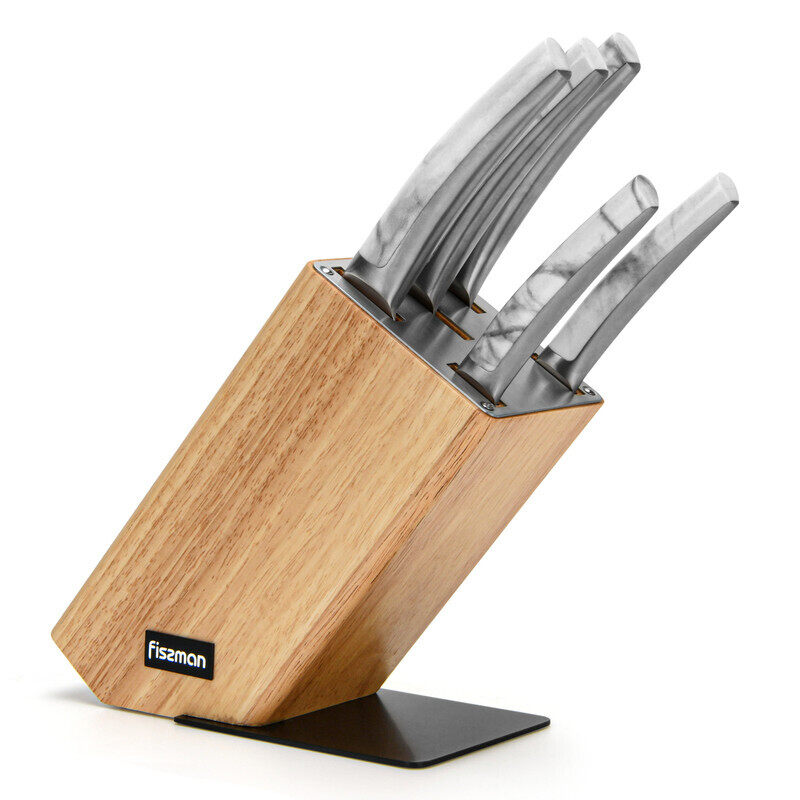 Fissman 6-Piece Arne 3Cr14 Stainless Steel Knife Set with Wooden Block, Brown/Silver
Fissman 6-Piece Arne 3Cr14 Stainless Steel Knife Set with Wooden Block, Brown/Silver