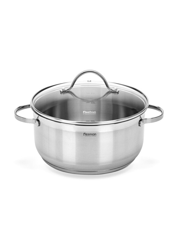 Fissman 24cm Luminosa StockPot Stainless Steel with Glass Lid, 5334, 32x11.5x24, Silver
Fissman 24cm Luminosa StockPot Stainless Steel with Glass Lid, 5334, 32x11.5x24, Silver